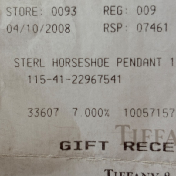 Tiffany & Co Sterling Silver Horseshoe Horse Shoe Pendant 16" Necklace - Picture 8 of 10